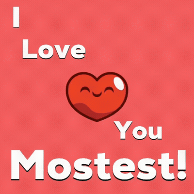 Red Heart With Face Saying I Love You Mostest GIF