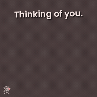 Red Heart With Face Saying Thinking Of You GIF