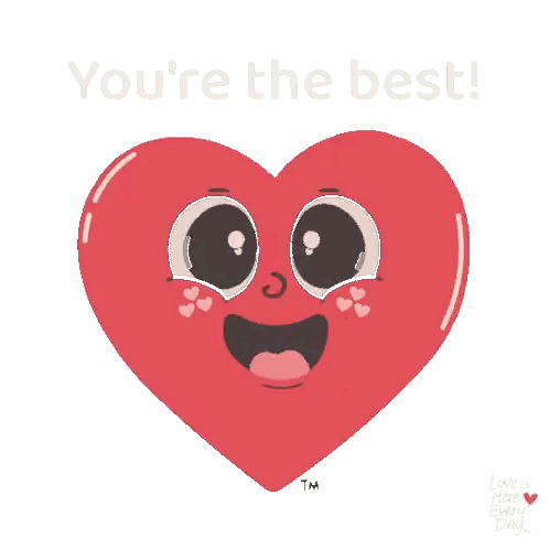 Red Heart With Face Saying You Re The Best Sticker