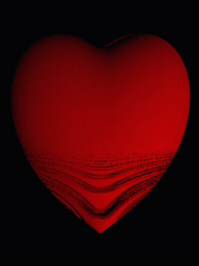 Red Heart With Few Lines On Black GIF