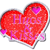 Red Heart With Hugs And Kisses Sticker