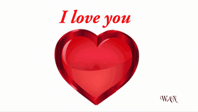 Red Heart With I Love You Above GIF