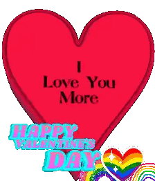 Red Heart With I Love You More Sticker