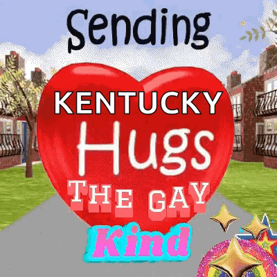 Red Heart With Kentucky Hugs The Gay Kind GIF
