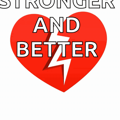 Red Heart With Lightning Bolt Stronger Better GIF