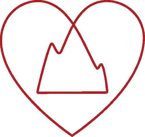 Red Heart With Mountain Sticker