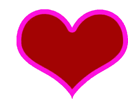 Red Heart With Pink Border Sticker
