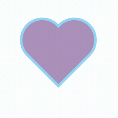 Red Heart With Purple Border and Blue Circle