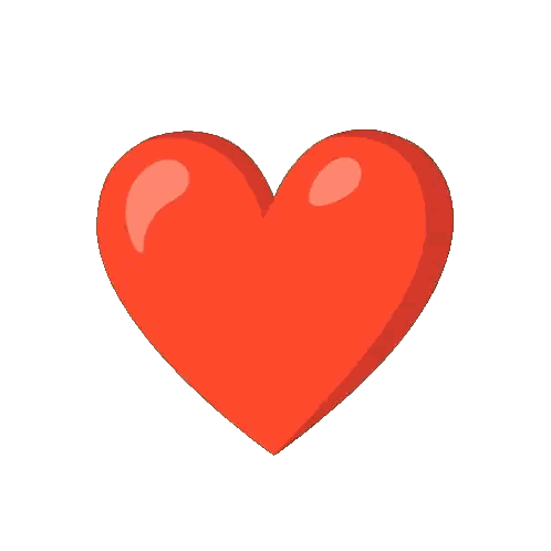 Red Heart With Shadow Sticker