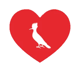 Red Heart With White Bird Sticker
