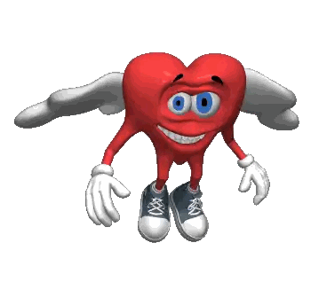 Red Heart With White Wings And Blue Eyes Sticker
