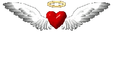 Red Heart With White Wings And Halo Sticker