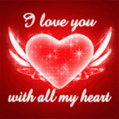Red Heart With Wings I Love You With All My Heart GIF