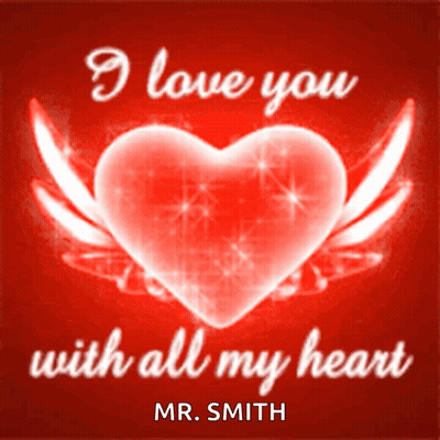 Red Heart With Wings Saying I Love You With All My Heart GIF