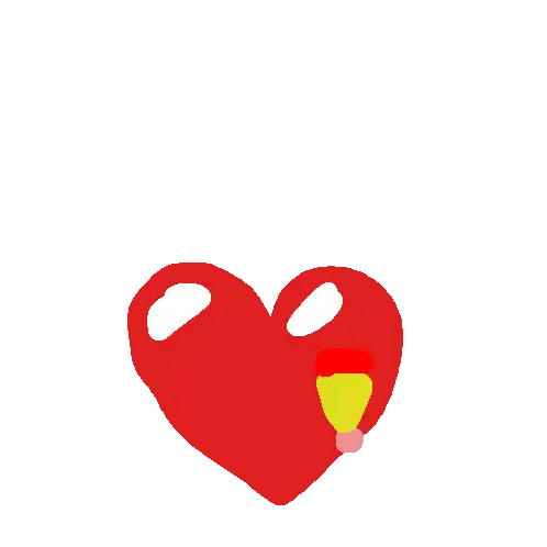 Red Heart With Yellow Arrow Sticker
