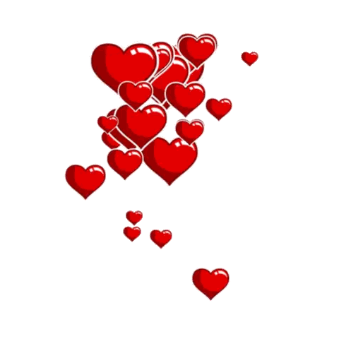 Red Hearts Floating In Air Sticker