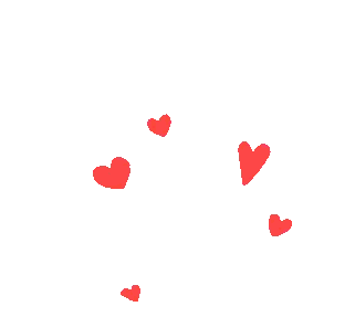 Red Hearts Flying In Air Sticker