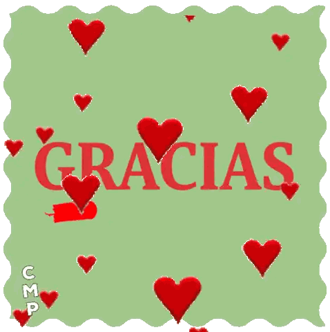 Red Hearts Gracias Sticker