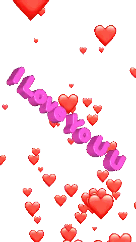 Red Hearts Saying I Love You Sticker