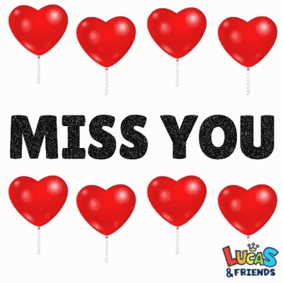 Red Hearts Saying Miss You GIF