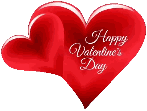 Red Hearts With Happy Valentine's Day Sticker