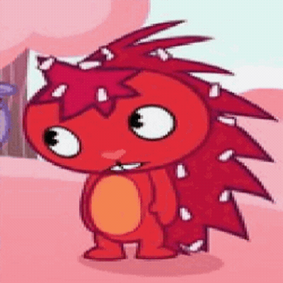 Red Hedgehog With Big Belly Standing Next To Tree GIF