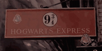 Red Hogwarts Express Sign GIF