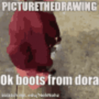 Red Hoodie Saying Picture The Drawing Ok Boots From Dora GIF