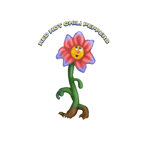 Red Hot Chili Peppers Logo With Flower In Center Sticker