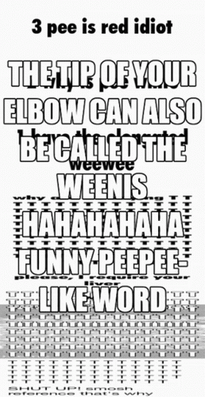 Red Idiot Poster Saying 3 Pee GIF