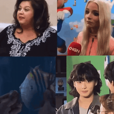Red IGN Microphone Collage With Four Images GIF