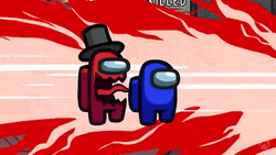 Red Imposter Killing Blue Among Us GIF
