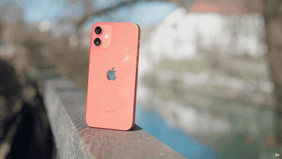 Red IPhone On Wooden Ledge GIF