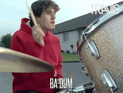Red Jacket Dude Doing Rim Shot GIF