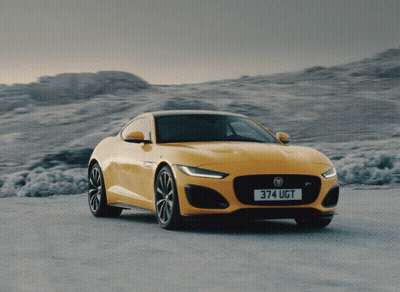 Red Jaguar Car With License Plate 808 Vvu GIF
