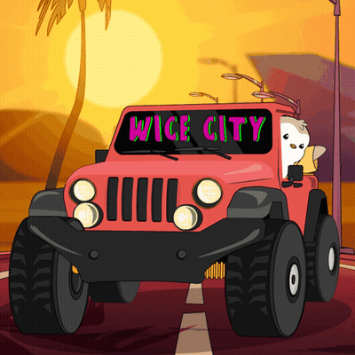 Red Jeep Saying Wise City GIF