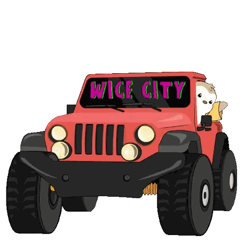 Red Jeep Wise City Sticker