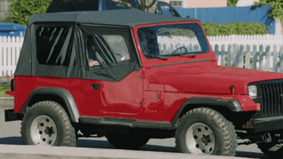 Red Jeep With Black Top GIF