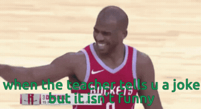Red Jersey Basketball Player Smiling When Teacher Tells U Joke GIF