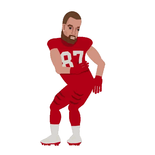 Red Jersey Football Player Number 87 Sticker