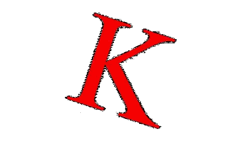 Red K On White Background Sticker