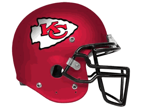 Red KC Football Helmet Sticker