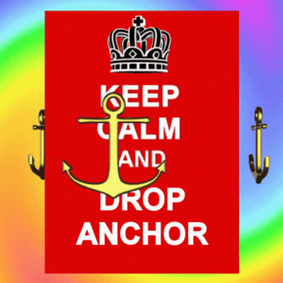 Red Keep Calm And Drop Anchor Poster With Anchors GIF