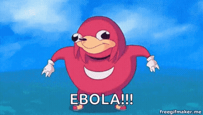 Red Knuckles Cartoon Character Saying Ebola GIF