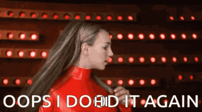 Red Latex Woman Oops I Do It Again GIF