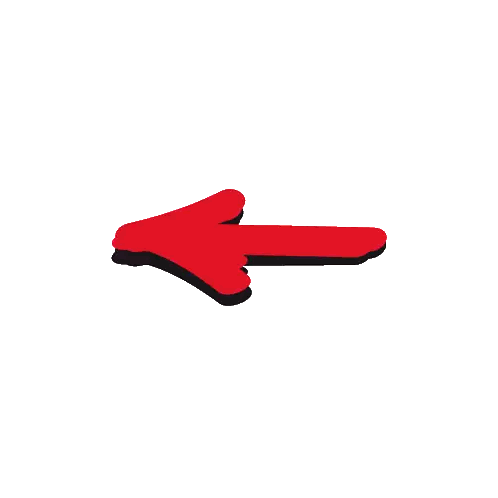 Red Left Arrow With Shadow Sticker