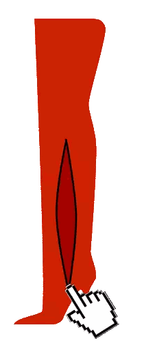 Red Leg With Pixelated Hand Pointing Sticker