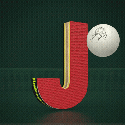 Red Letter J With White Ball GIF