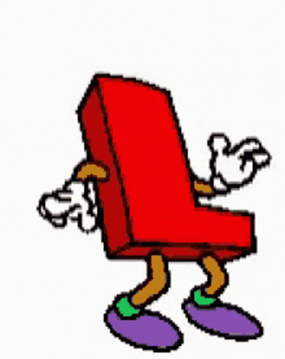 Red Letter L With Hands And Legs GIF