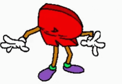 Red Letter R With Hands And Feet GIF
